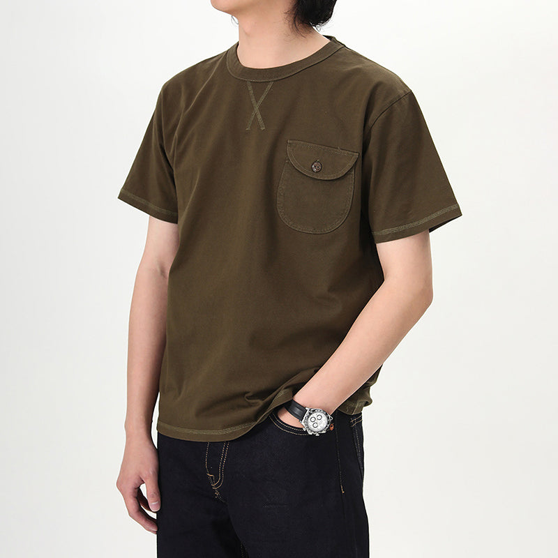 One point heavyweight plain short-sleeved T-shirt