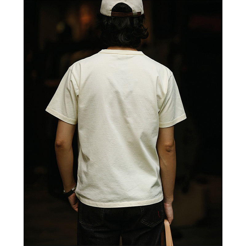 One point heavyweight plain short-sleeved T-shirt