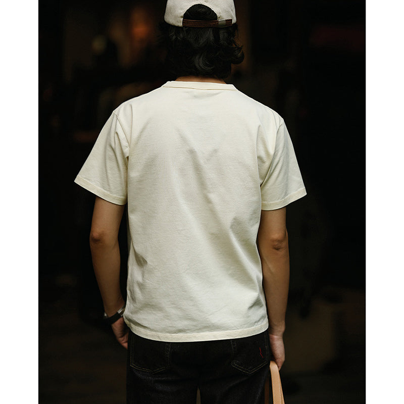 One point heavyweight plain short-sleeved T-shirt