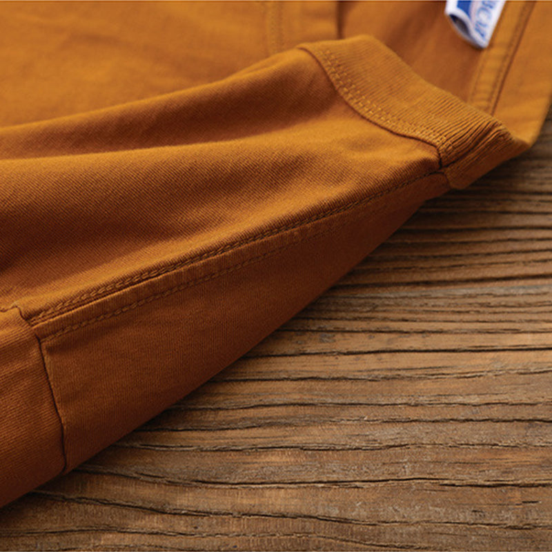 One point heavyweight plain short-sleeved T-shirt