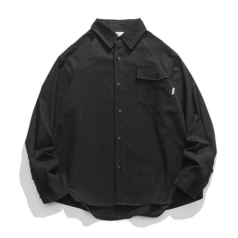 MULTI POCKET COTTON HERRINGBONE SHIRT