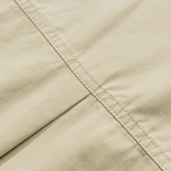 MULTI POCKET COTTON HERRINGBONE SHIRT