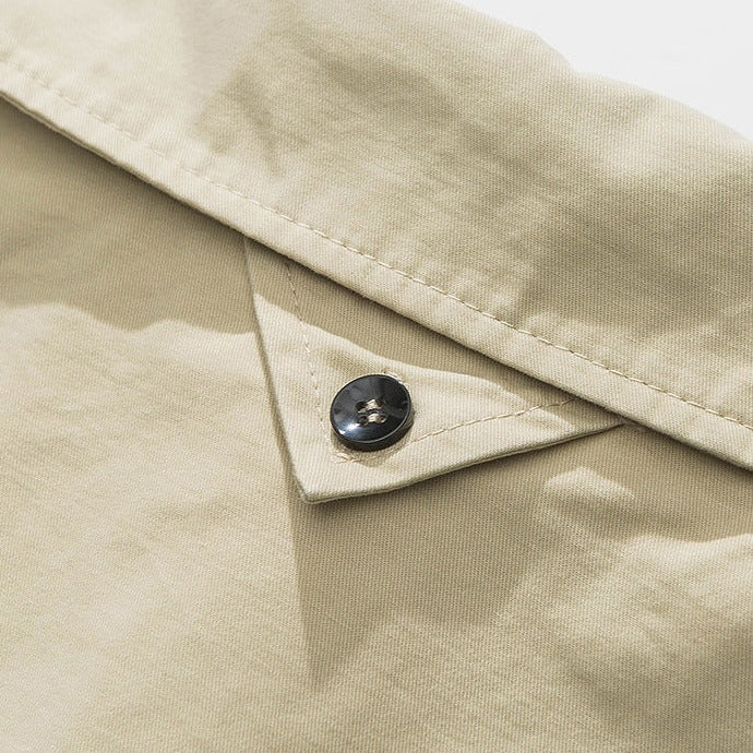 MULTI POCKET COTTON HERRINGBONE SHIRT