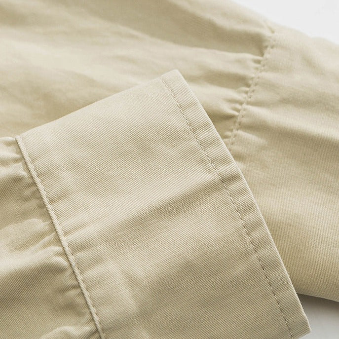 MULTI POCKET COTTON HERRINGBONE SHIRT