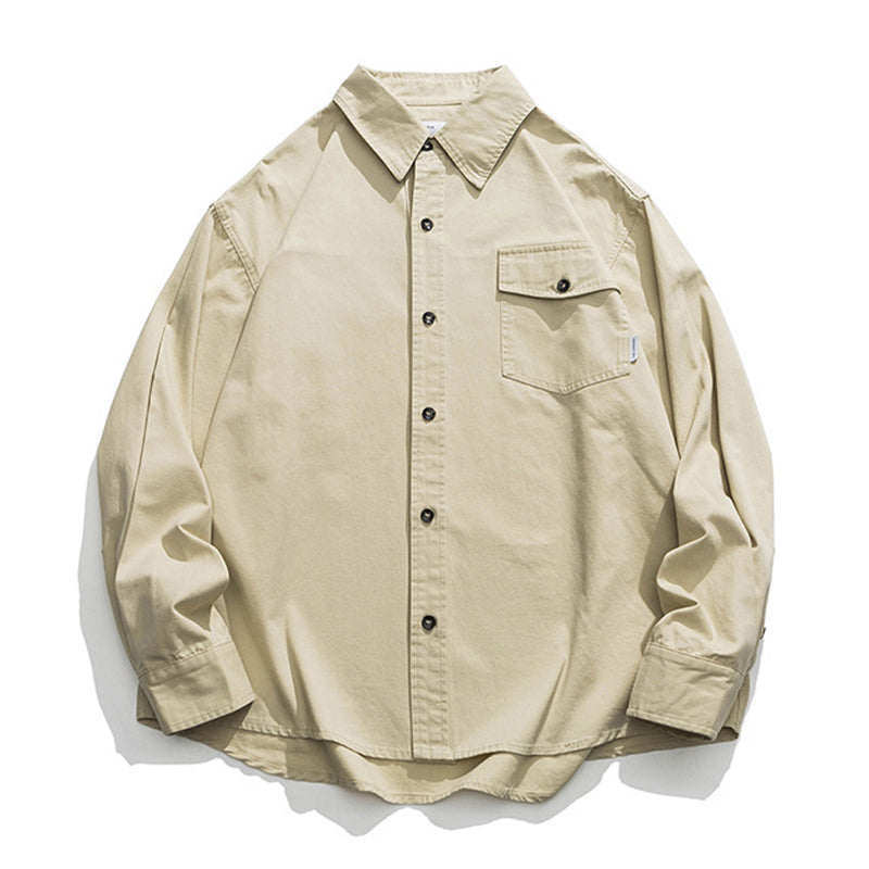 MULTI POCKET COTTON HERRINGBONE SHIRT