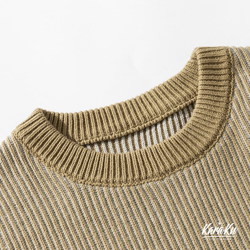 700g heavy weight ribbed knit sweater
