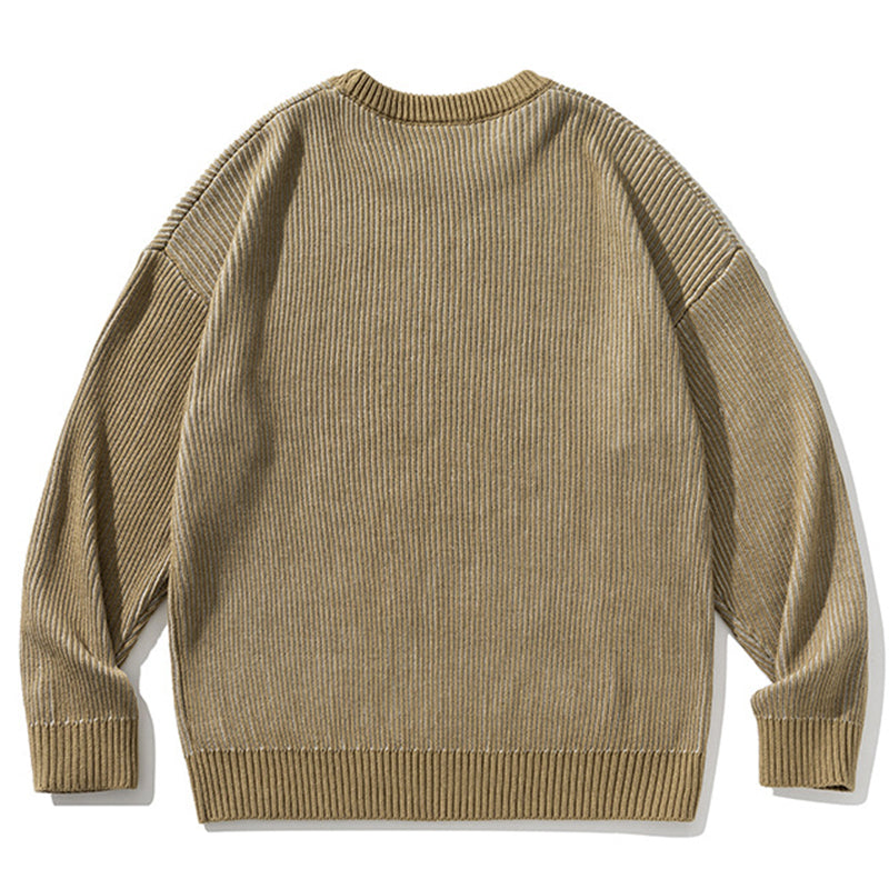700g heavy weight ribbed knit sweater