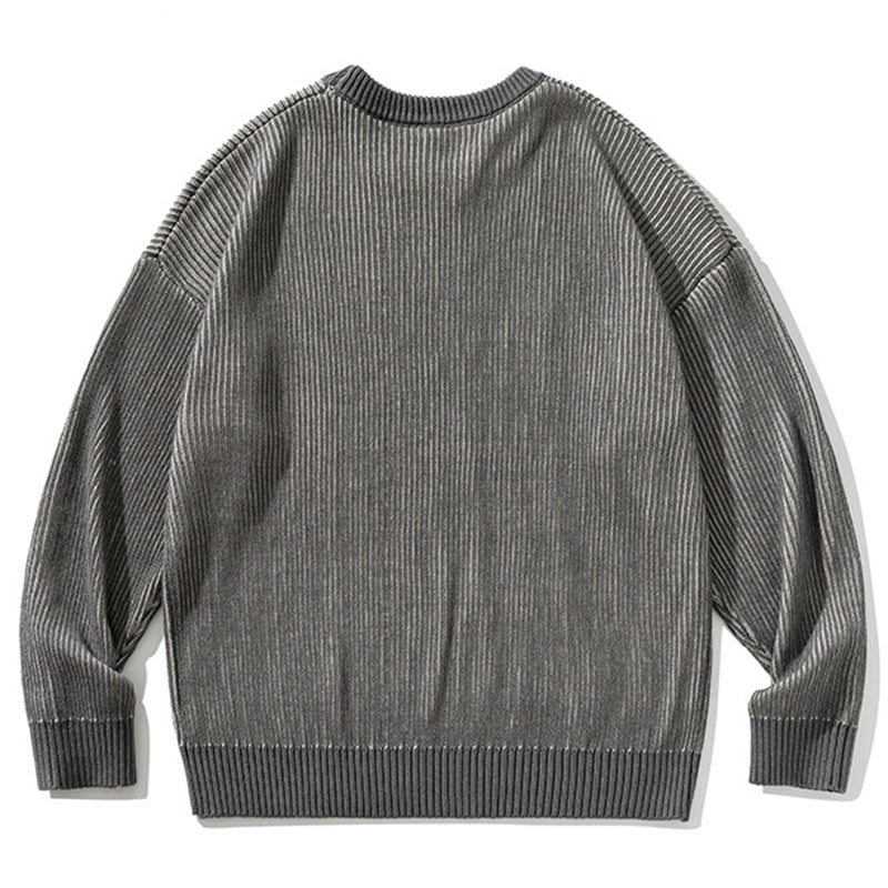 700g heavy weight ribbed knit sweater