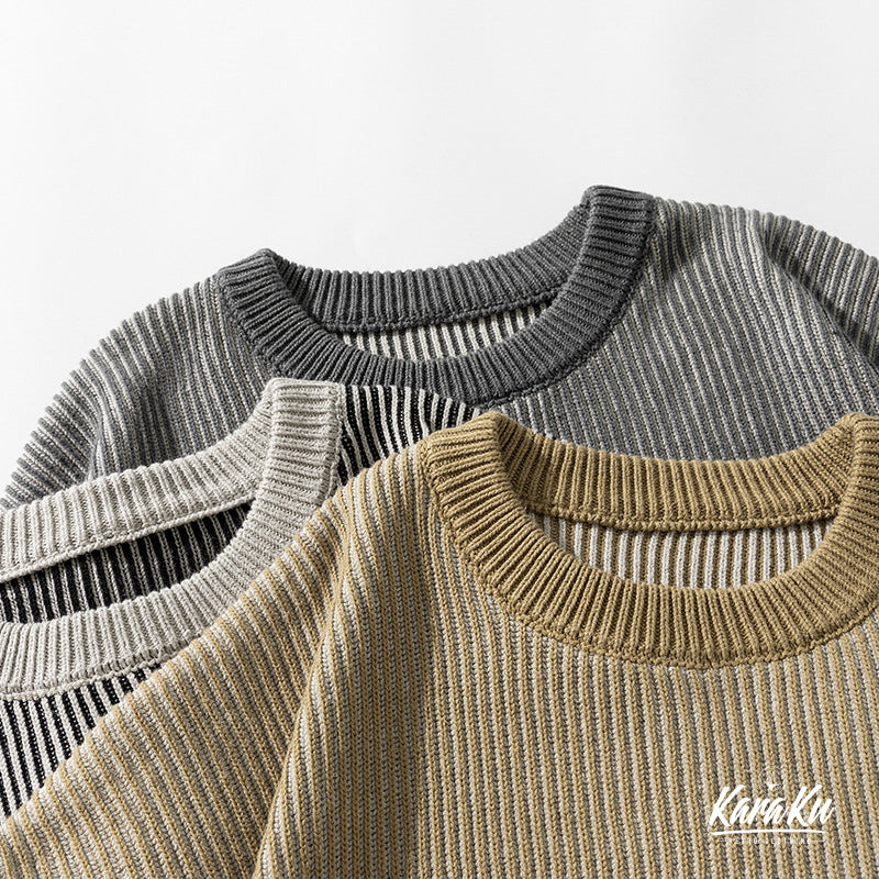 700g heavy weight ribbed knit sweater