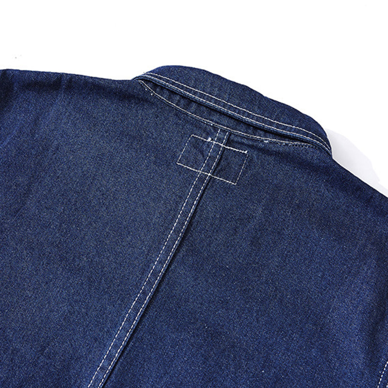 Cowboy shirt striped & raw denim jacket