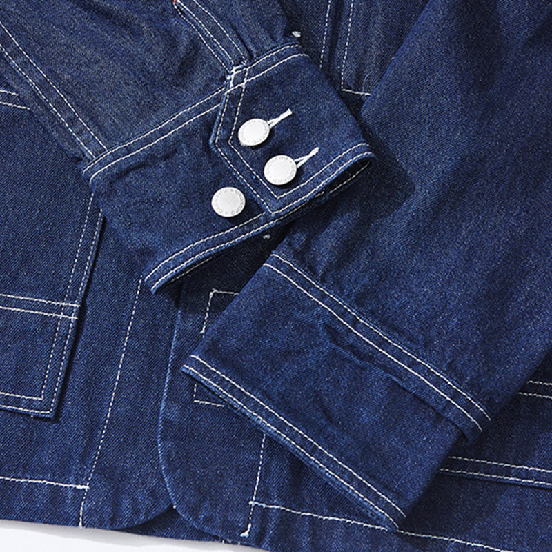 Cowboy shirt striped & raw denim jacket
