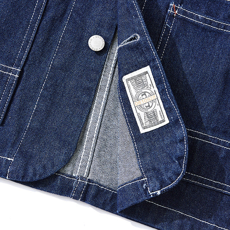 Cowboy shirt striped & raw denim jacket