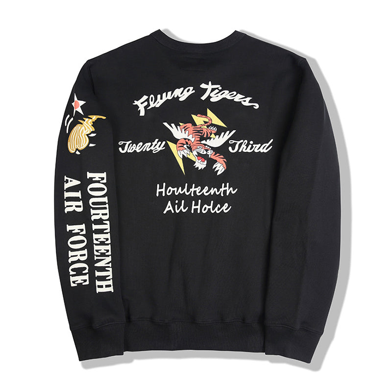 "FLYING TIGER" printed thick sweatshirt