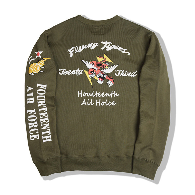 "FLYING TIGER" printed thick sweatshirt
