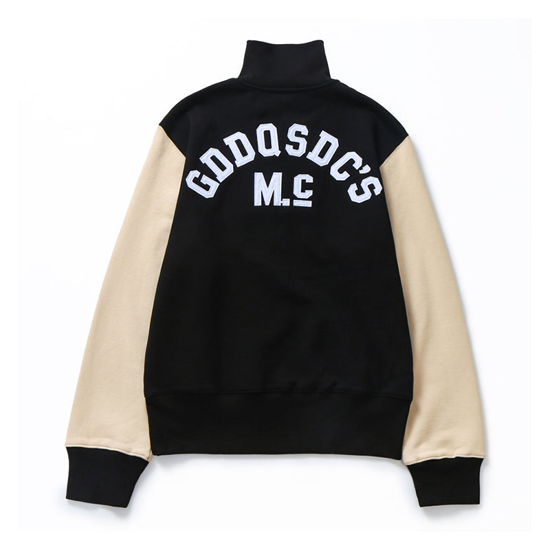 Heavy weight color combination embroidery brushed back hoodie