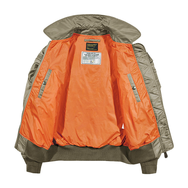 L-shaped pocket (CWU-45/P) flight jacket