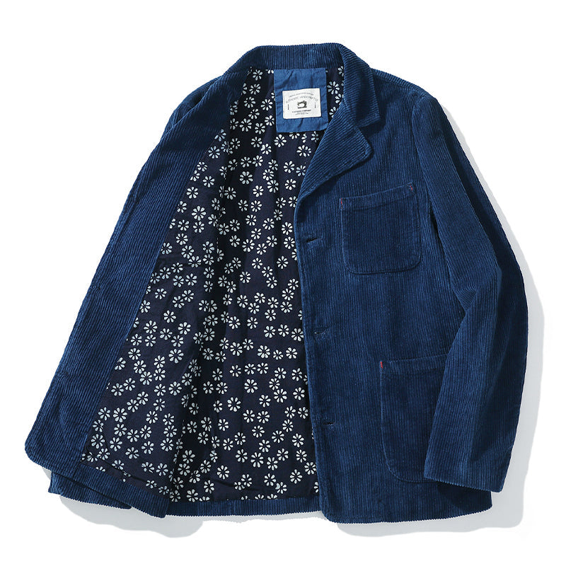 Corduroy Aizome Vintage French Work Jacket
