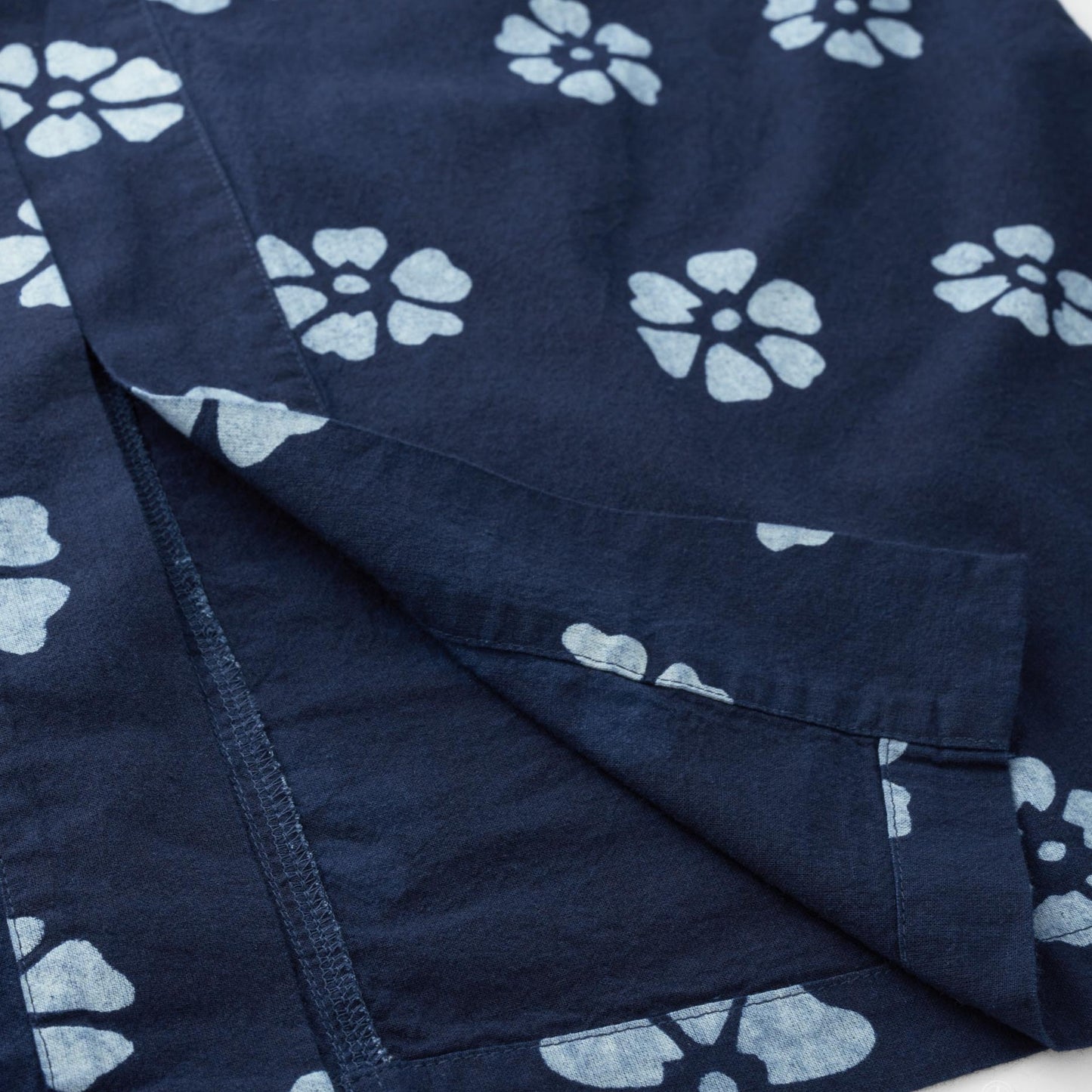 "White Plum Blossoms" Japanese Pattern Plant Indigo Dye Hanten