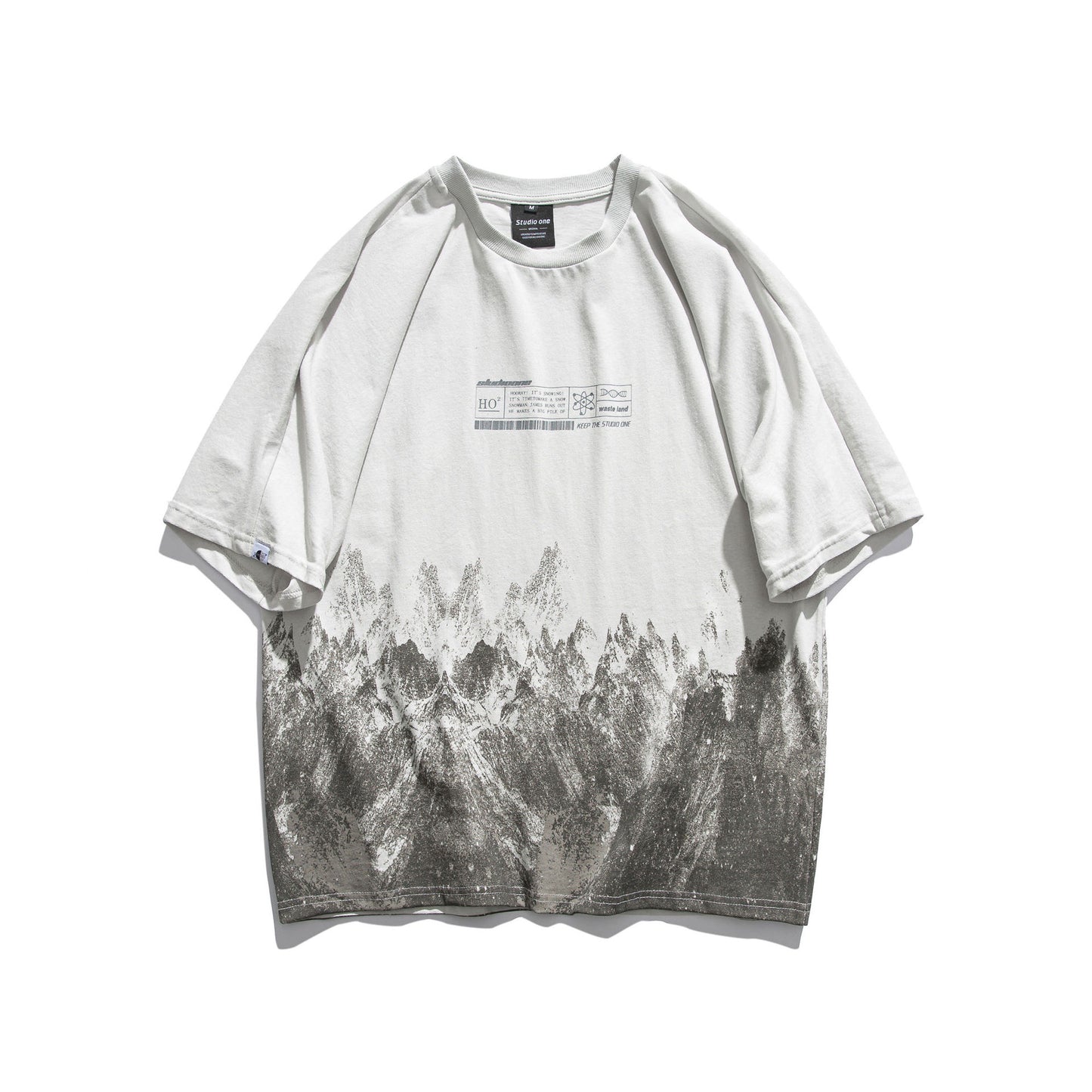 Gradient Print Casual Oversized Cotton T-Shirt