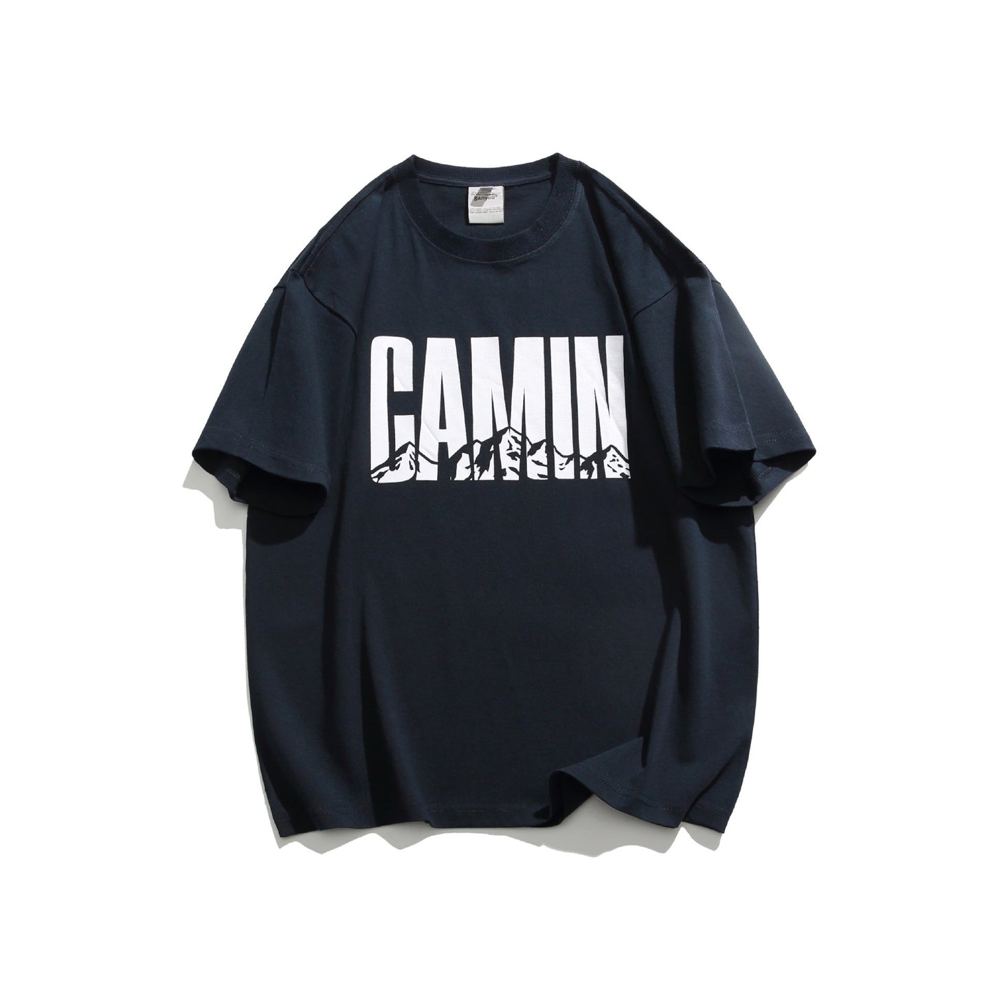 Summer cotton 240g round neck alphabet short sleeve T-shirt