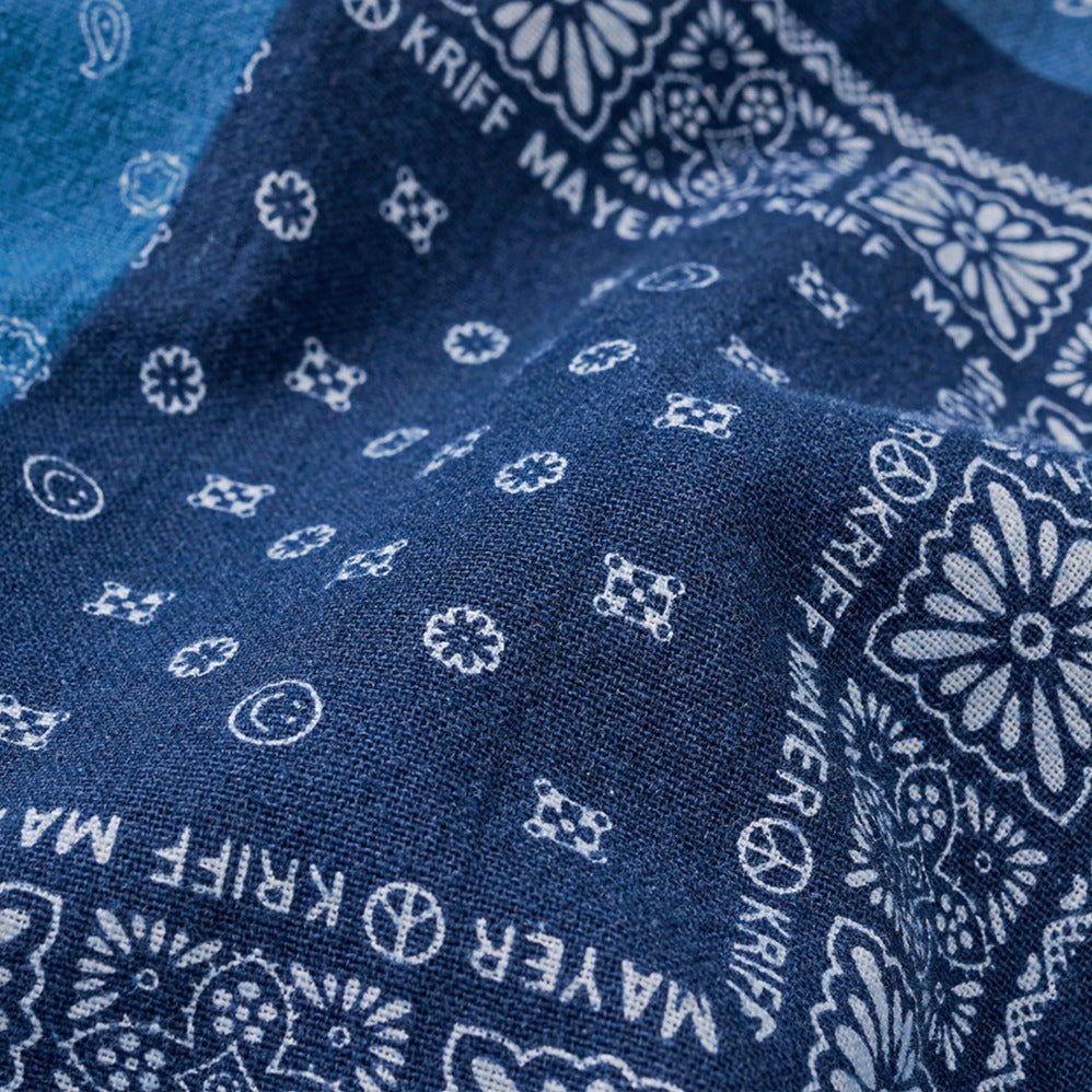 550g heavy weight indigo dyed back paisley sashiko hanten