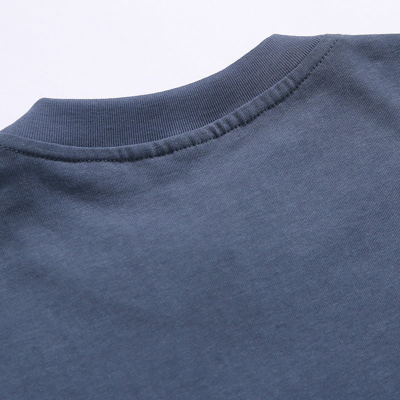 Jacquard Denim Pocket Short Sleeve T-Shirt