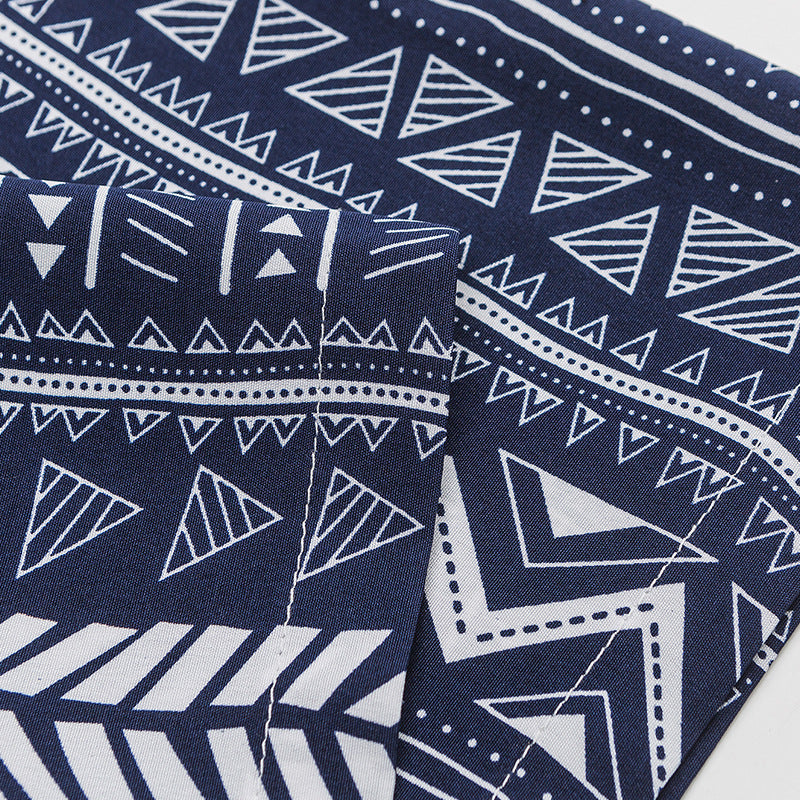 Ethnic pattern Cuban shirt 2 colors