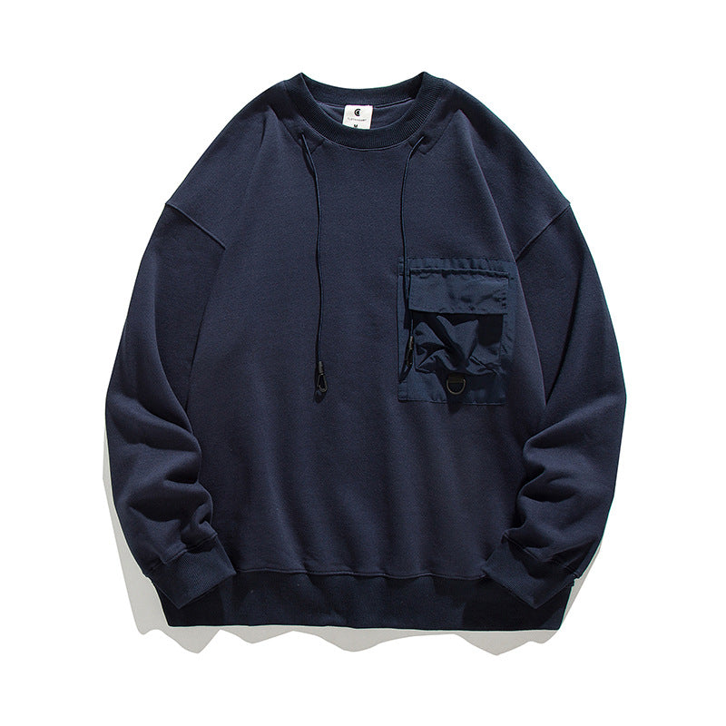 patch pocket collar string sweat