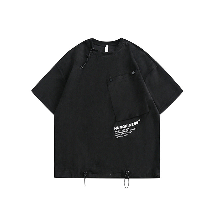 スエードポケット付き無地Tシャツ