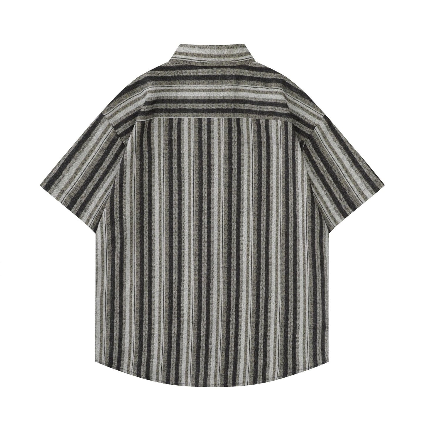 Striped cotton-linen Cuban shirt