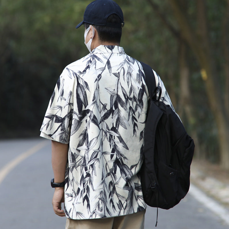 cityboy outdoor loose botanical print shirt