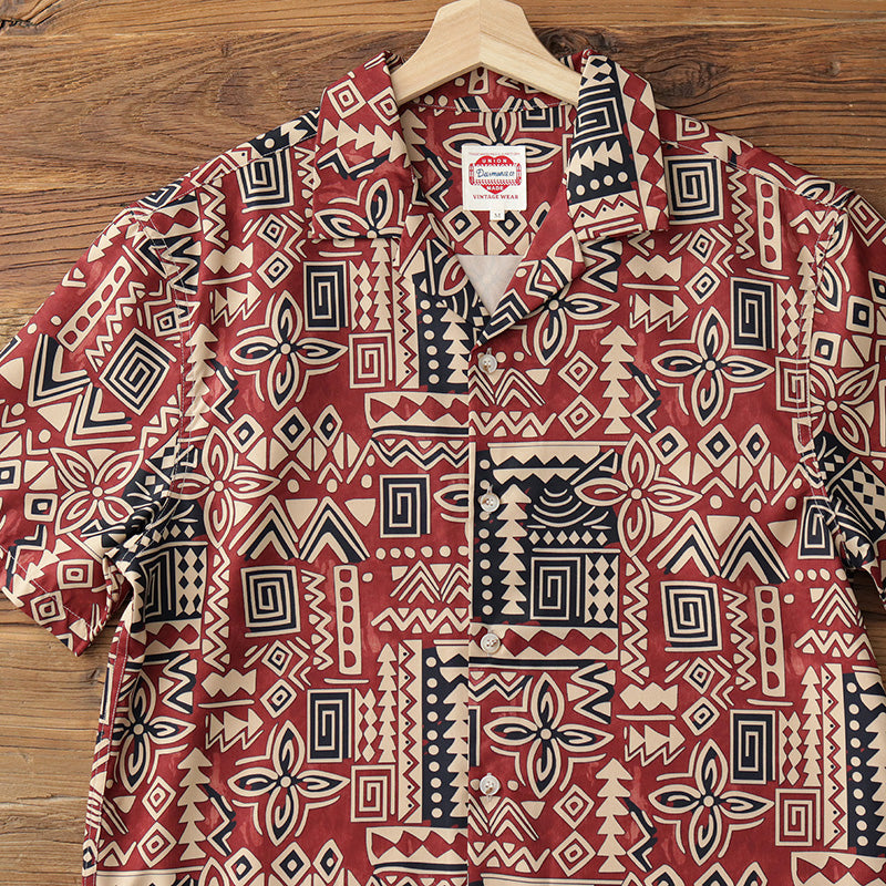 Ethnic-style all-over print Cuban shirt