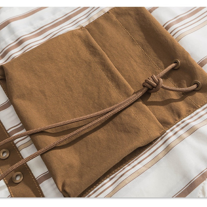 Functional Pocket Stripe Short Sleeve Shirt