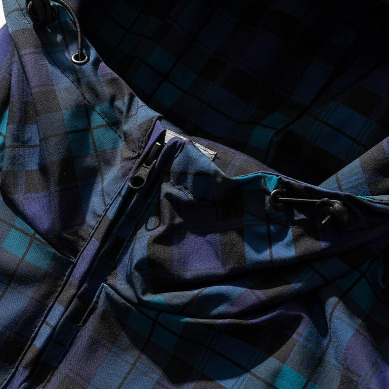 Tone-on-tone plaid mountain parka