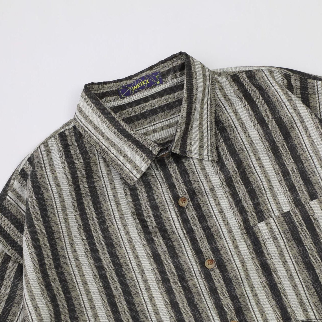 Striped cotton-linen Cuban shirt