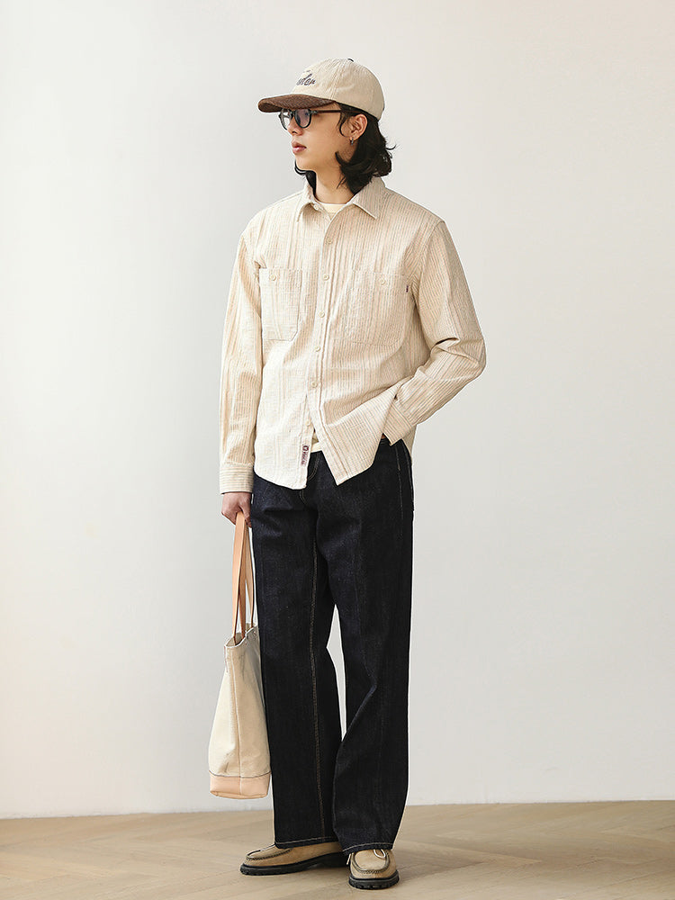 Four-color yarn dyed heavyweight work shirt