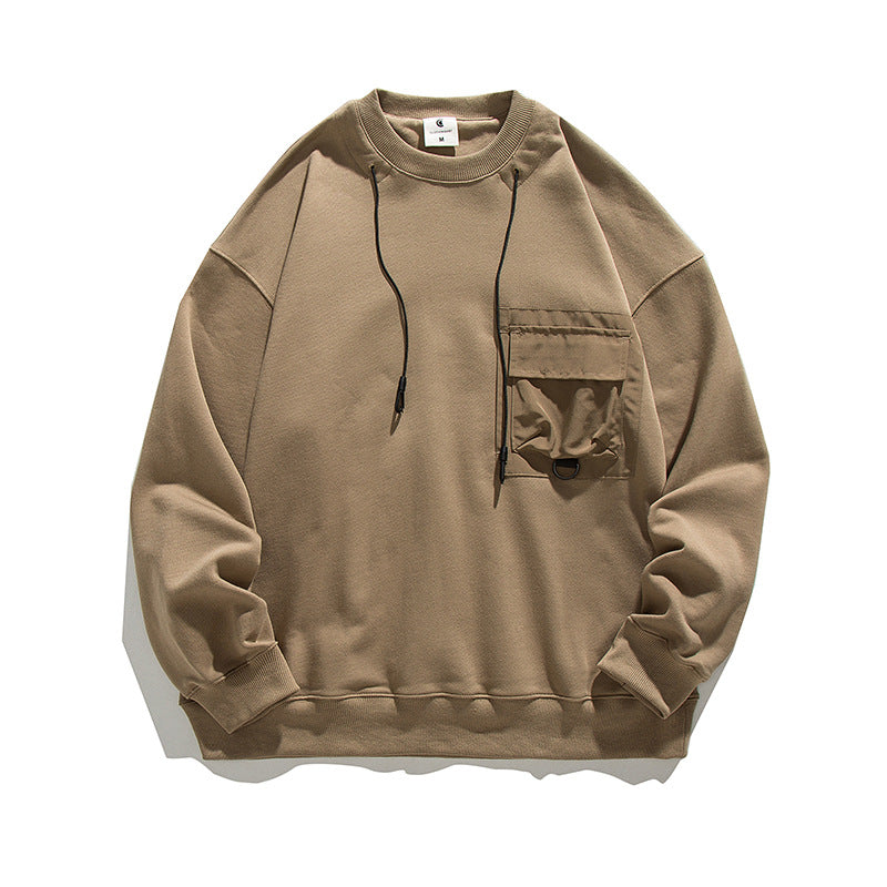patch pocket collar string sweat