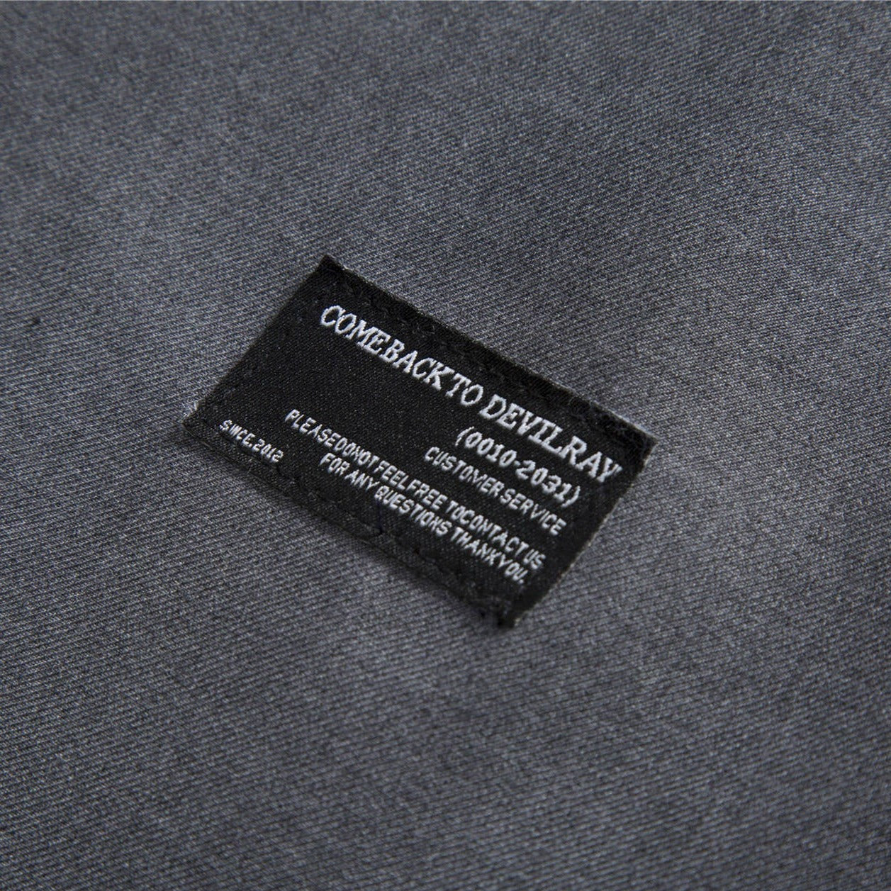 Retro embroidered plain gray long-sleeved shirt