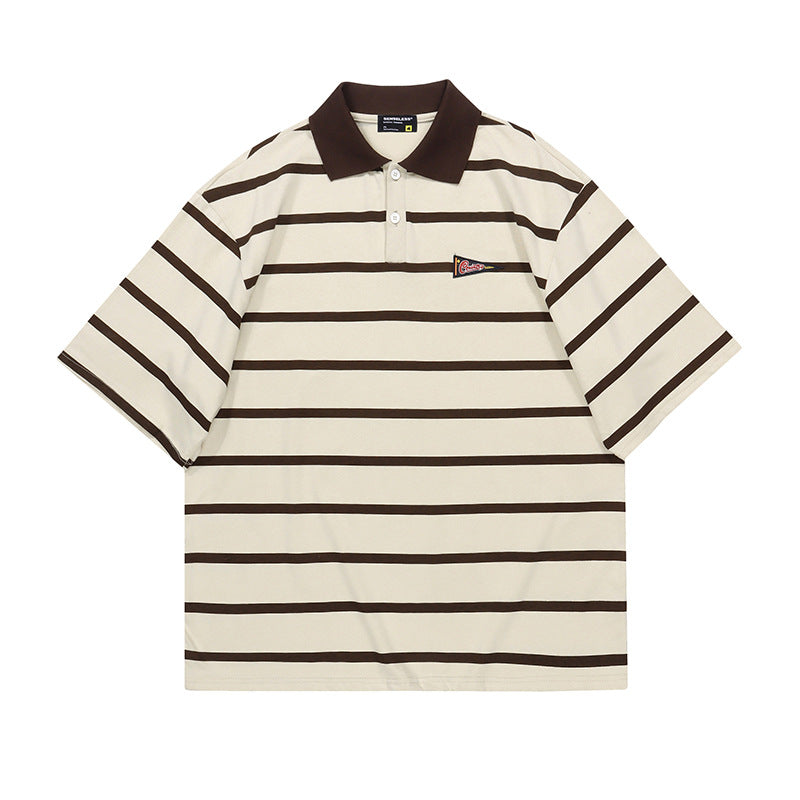 Classic horizontal striped polo shirt