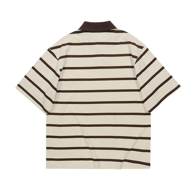 Classic horizontal striped polo shirt