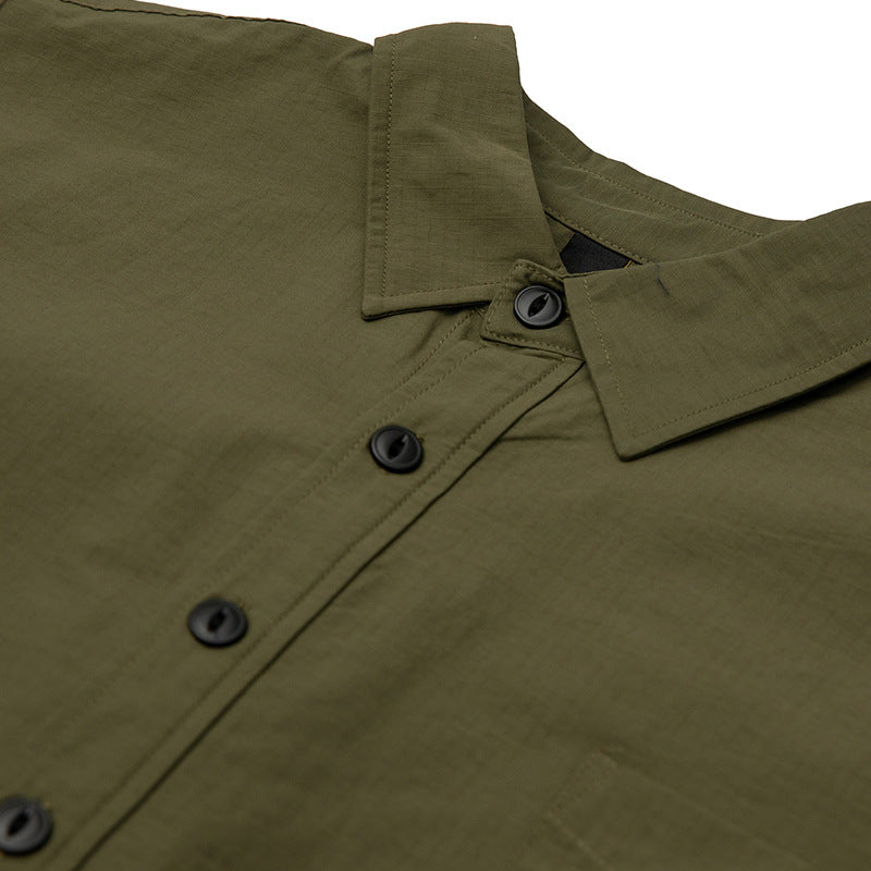 Classic irregular plain long sleeve shirt