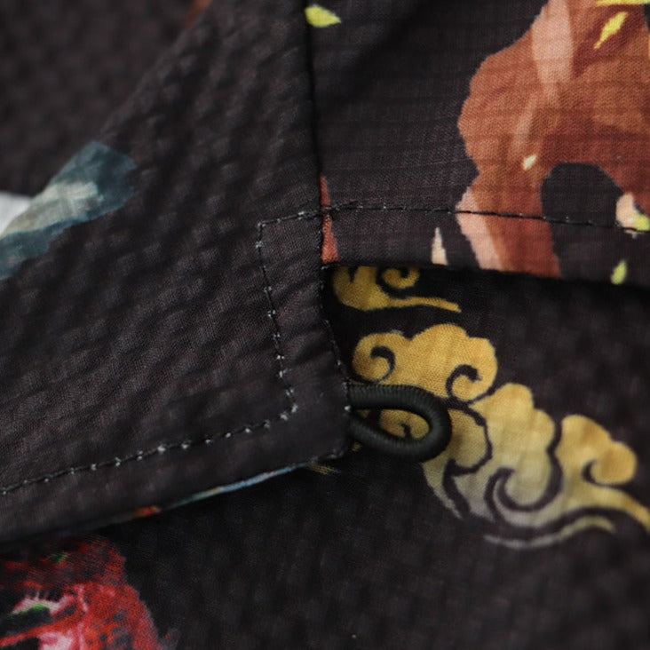 Black Vintage Loose Hawaiian Beach Shirt