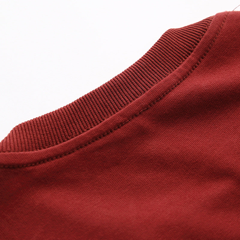 Loose letter print simple round neck T-shirt