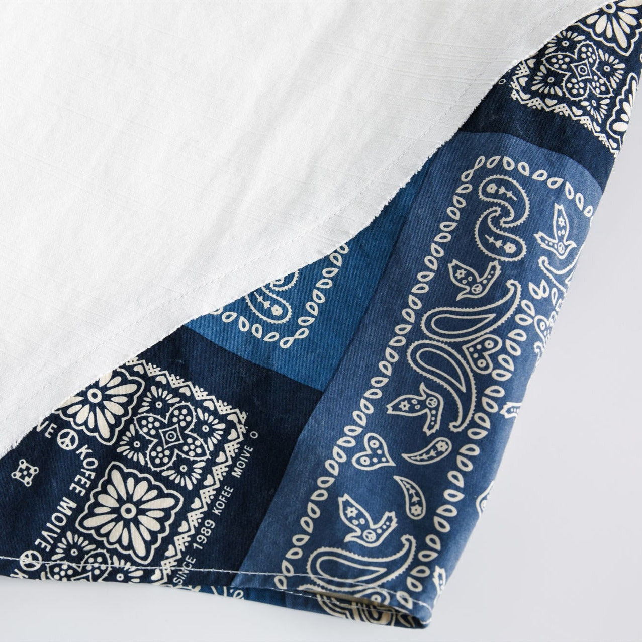 Irregular Paisley Print Cotton Short Sleeve Shirt