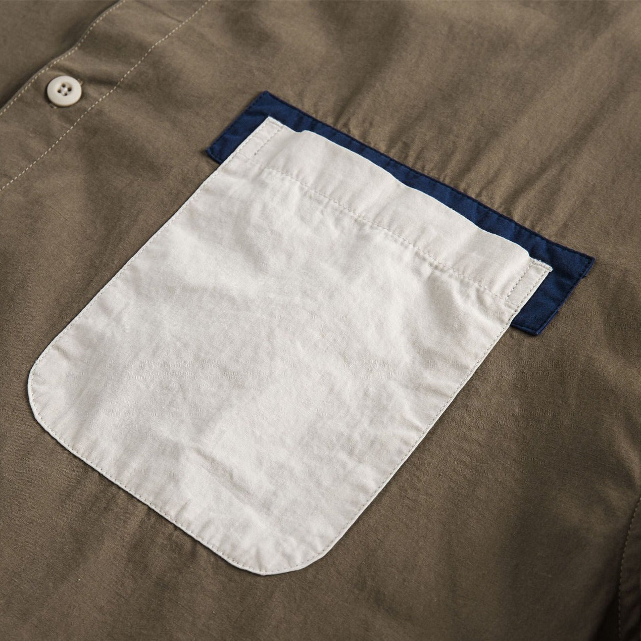 Color-block patch multi-pocket work shirt