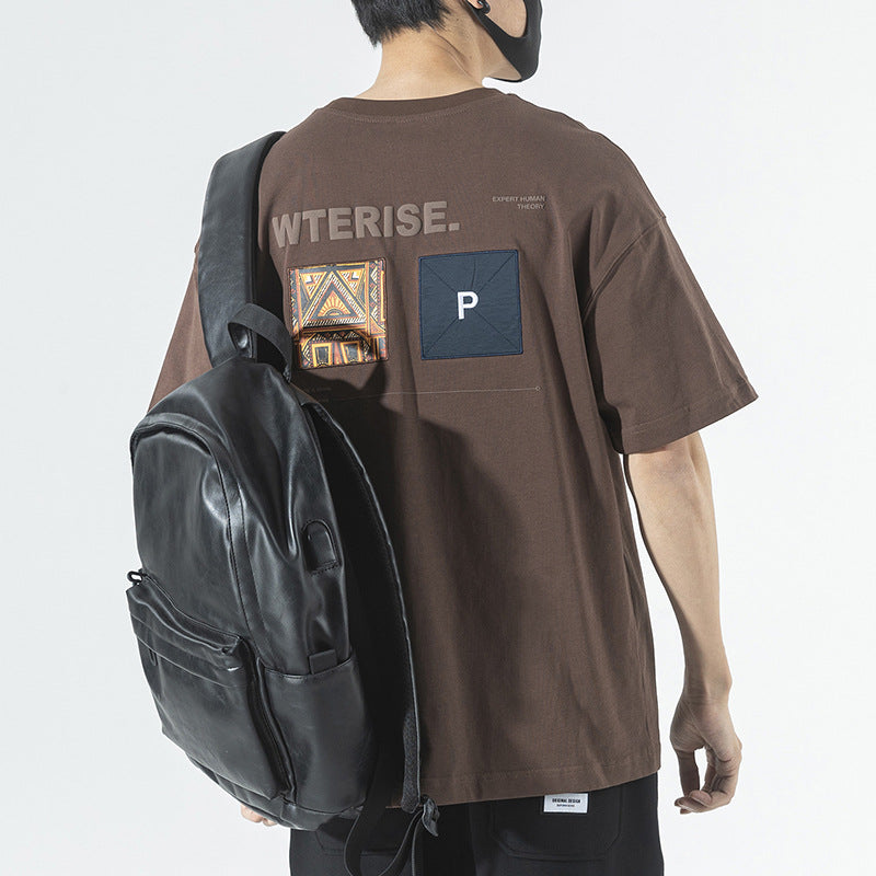 Simple alphabet print T-shirt
