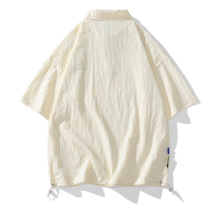 ルーズカジュアル通気性無地Tシャツ
