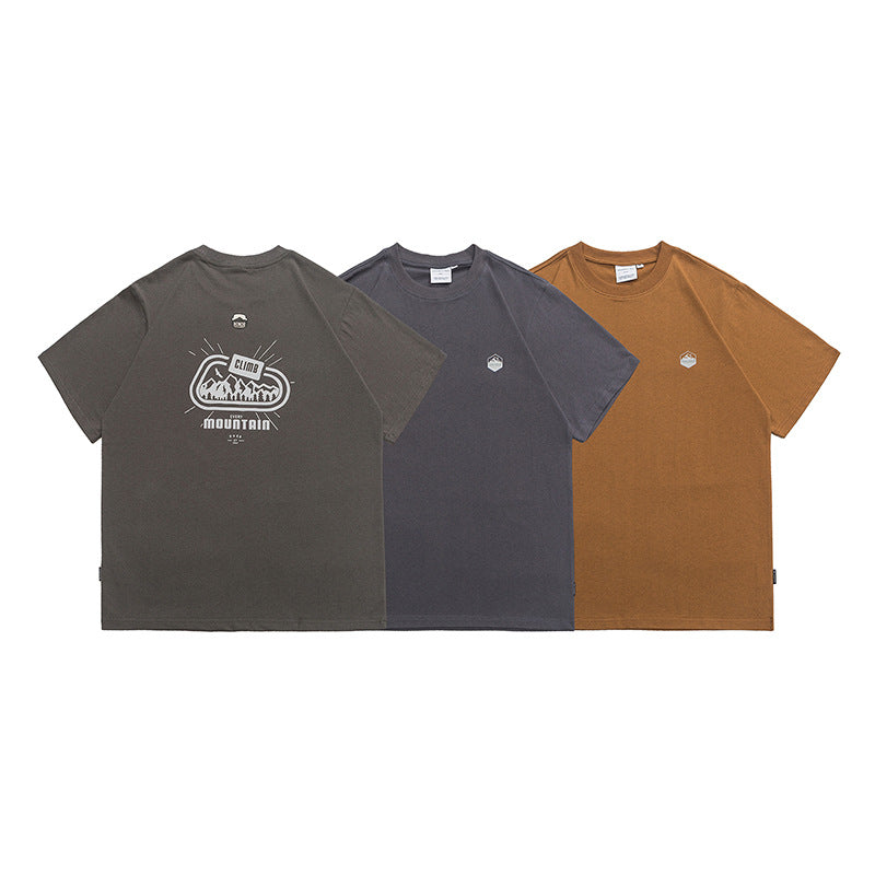 Vintage cotton print short sleeve T-shirt