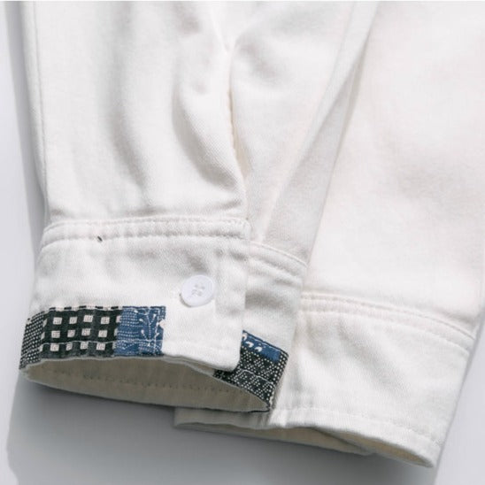 Ethnic-style white long-sleeved shirt