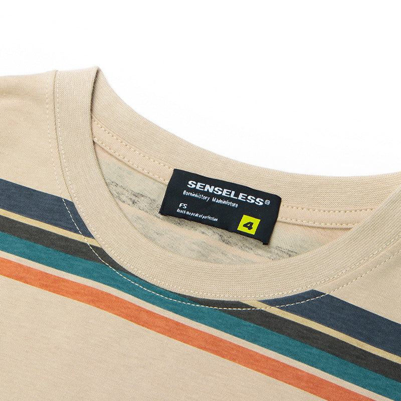 Classic striped embroidered T-shirt